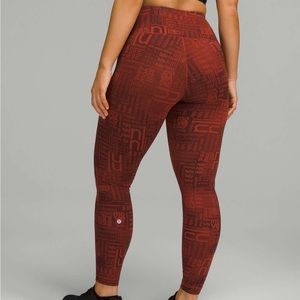Lululemon | Wunder Train Contour Fit High-Rise Tight 25" | Ombre Red Multi | 6